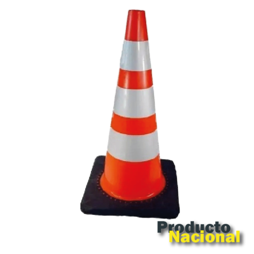 CONO 90 CM BASE NEGRA 3 REFLECTIVOS ALTA INTENSIDAD