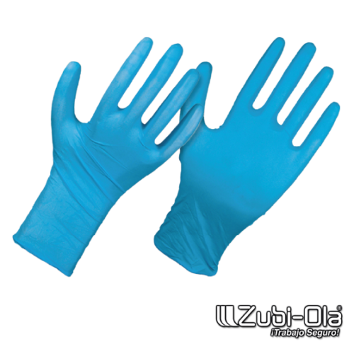 GUANTE NITRILO AZUL USO INDUSTRIAL 8 MILÉSIMAS «HARDBLUR» ZUBI-OLA