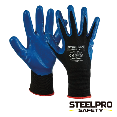 GUANTE MULTIFLEX NYLON NITRILO FOAM BLUE STEELPRO