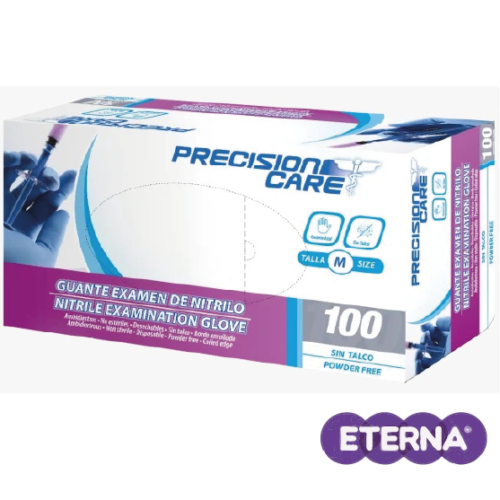 GUANTES DE NITRILO AZUL TIPO EXAMEN CALIBRE 4 PRECISION CARE