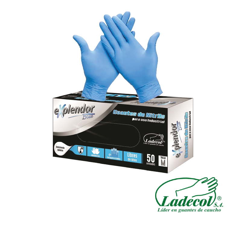 GUANTE NITRILO AZUL USO INDUSTRIAL EXPLENDOR LADECOL