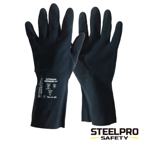 GUANTE ULTRASAFE DEFENDER 13″ NEOPRENO NEGRO STEELPRO