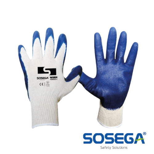 GUANTE WORK HILAZA LATEX LISO AZUL L1401 SOSEGA