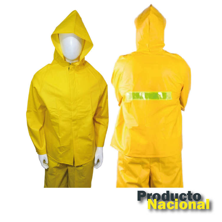 IMPERMEABLE PANTALÓN Y CHAQUETA PVC CON REFLECTIVOS
