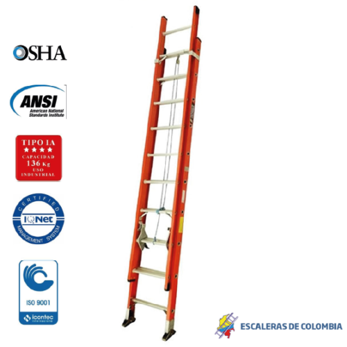 ESCALERA CERTIFICADA EN FIBRA DE VIDRIO TIPO EXTENSIÓN