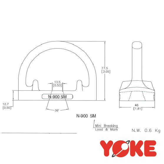 PUNTO DE ANCLAJE FJO ACERO INOXIDABLE N-904-S (5/8″) YOKE