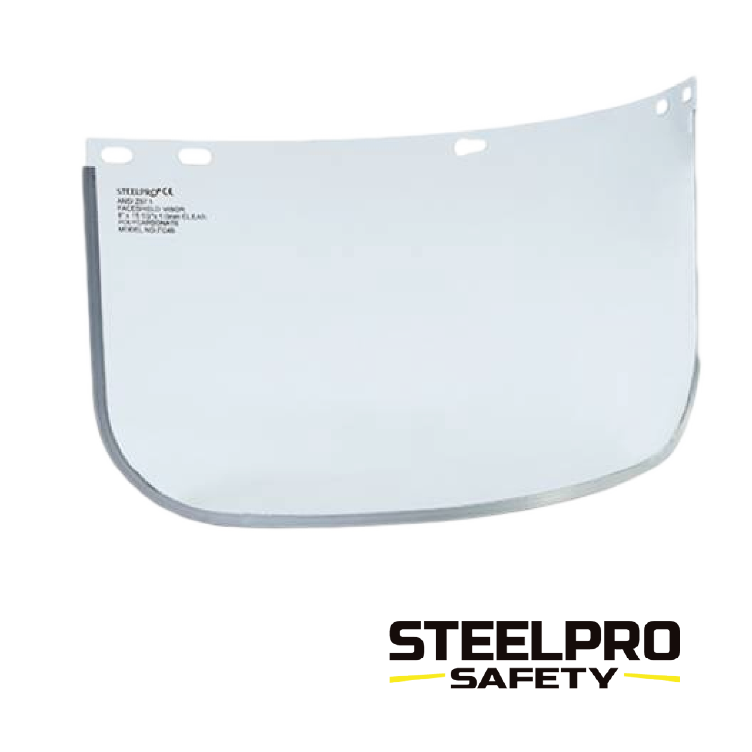 VISOR POLICARBONATO CON RIBETE STEELPRO