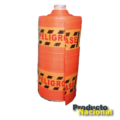 TELA NARANJA PELIGRO (ROLLO 1 X 100MTS Y 250 MTS)