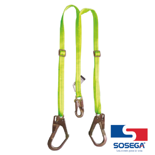 ESLINGA DE RESTRICCIÓN EN Y REATA GRADUABLE CON U MOSQUETÓN DE 3/4 Y MOSQUETONES DE 1/4 EN CADA TERMINAL SOSEGA REF 167052
