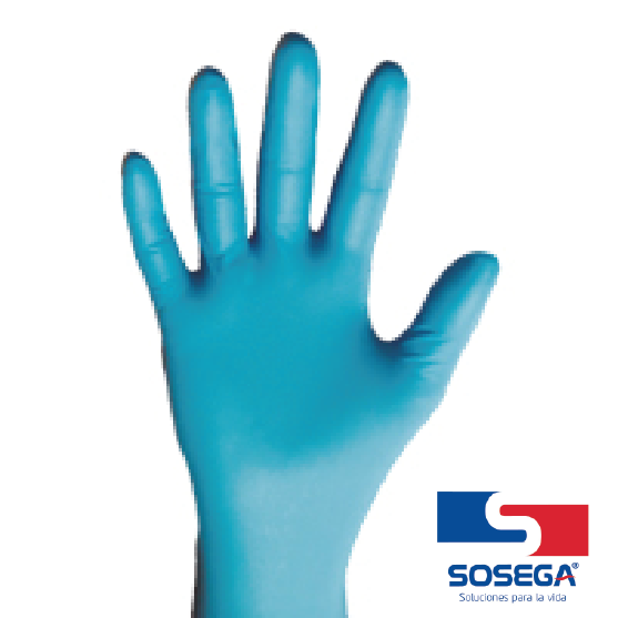 GUANTE NITRILO AZUL USO INDUSTRIAL 8 MILÉSIMAS SOSEGA