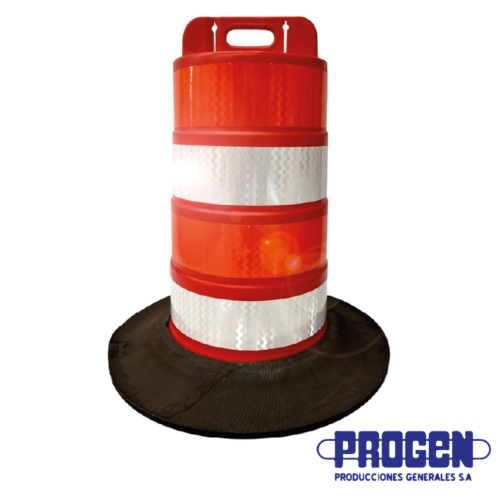 CANECA VIAL NARANJA CON 4 FRANJAS REFLECTIVAS ALTA INTENSIDAD PROGEN