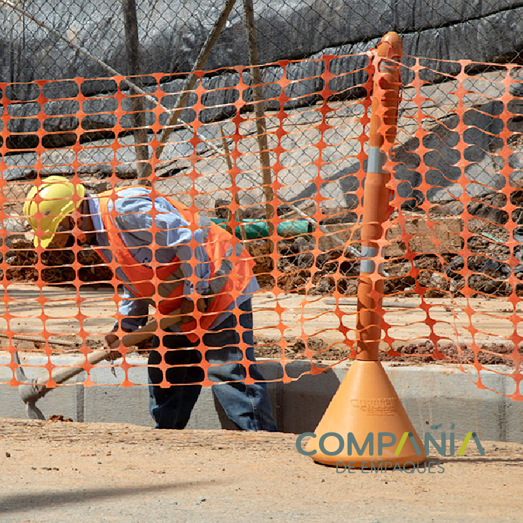 MALLA SEÑALIZACIÓN NARANJA ROLLO 1.40X50MT COMPAÑÍA DE EMPAQUES