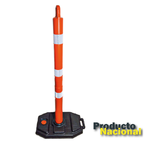 SEÑALIZADOR TUBULAR BASE NEGRA 1.40 MTS