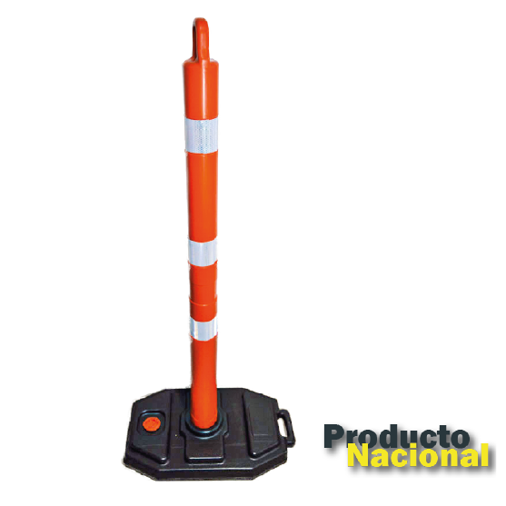 SEÑALIZADOR TUBULAR BASE NEGRA 1.40 MTS