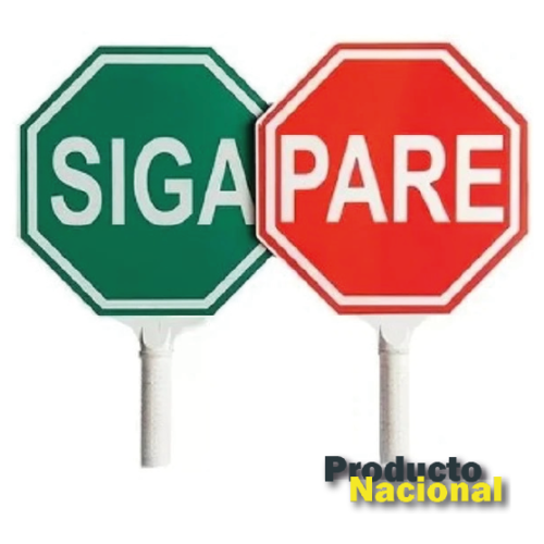 PALETA PARE/SIGA DE 30 Y 45 CM OCTOGONAL REFLECTIVO INGENIERIA TIPO 1