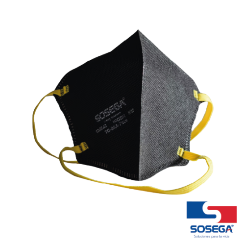 MASCARILLA PLEGABLE NEGRA SIN VÁLVULA SOSEGA NIOSH N95 REF 130740