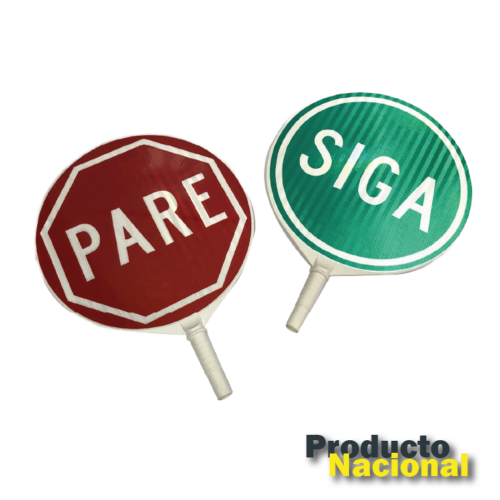 PALETA PARE Y SIGA REDONDA DE 45 CM REFLECTIVO DE ALTA INTENSIDAD TIPO IV