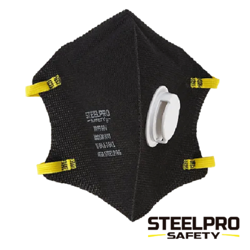 RESPIRADOR M9910 CON VALVULA PLEGABLE NEGRO STEELPRO NIOSH N95