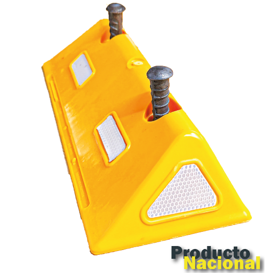 TACHÓN PLÁSTICO AMARILLO BORDILLO TRASPASABLE