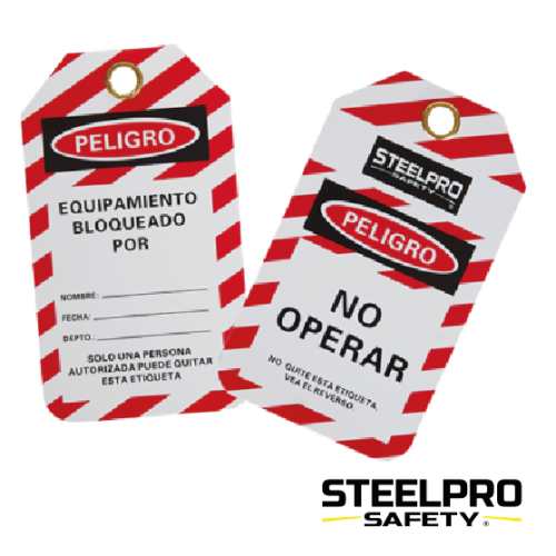 TARJETAS PLÁSTICAS DE BLOQUEO 75 X 146 MM (PAQUETE X 10 UND) STEELPRO