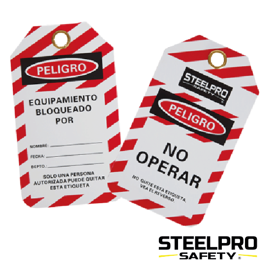 TARJETAS PLÁSTICAS DE BLOQUEO 75 X 146 MM (PAQUETE X 10 UND) STEELPRO