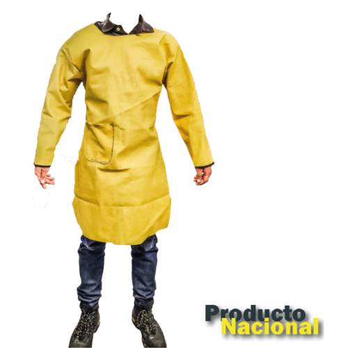 DELANTAL CON MANGAS EN VAQUETA