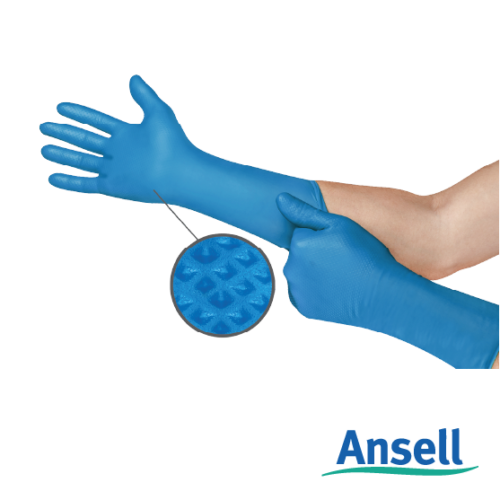 GUANTE NITRILO AZUL MICROFLEX MEGA TEXTURE 8 MILÉSIMAS 93-283 ANSELL
