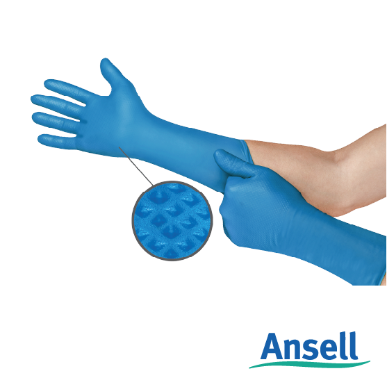 GUANTE NITRILO AZUL MICROFLEX MEGA TEXTURE 8 MILÉSIMAS 93-283 ANSELL